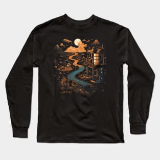 Bean Peaks Surreal Coffee Mines Long Sleeve T-Shirt